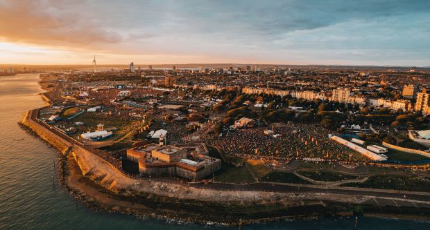 View of Portsmouth from the air during Victorious Festival - August 